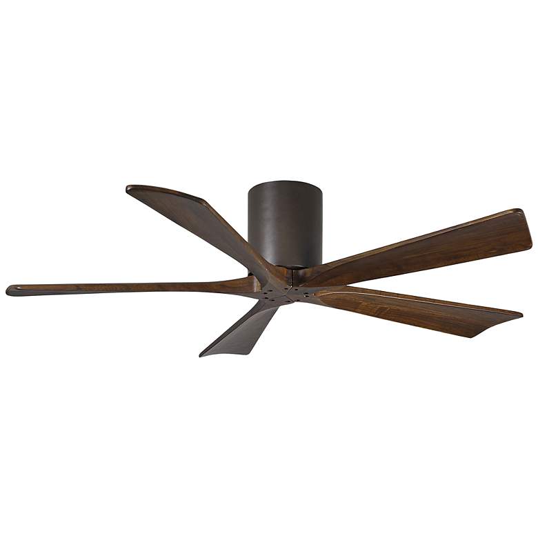 Image 2 52" Matthews Irene-5H Bronze and Walnut Hugger Ceiling Fan with Remote