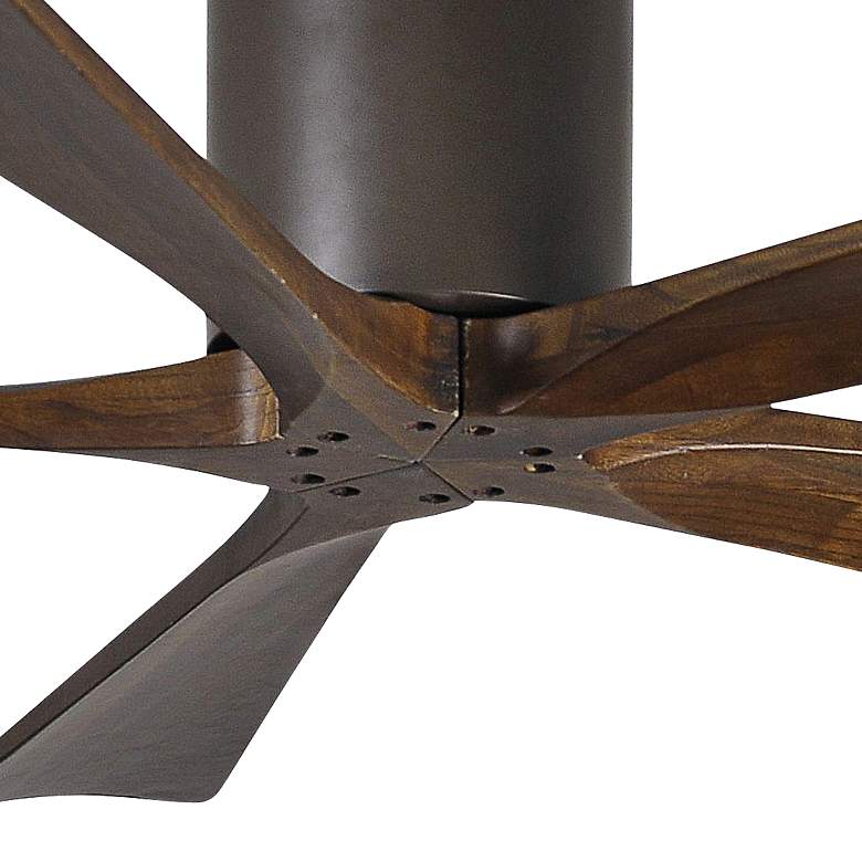 Image 3 52" Matthews Irene-5H Bronze and Walnut Hugger Ceiling Fan with Remote more views