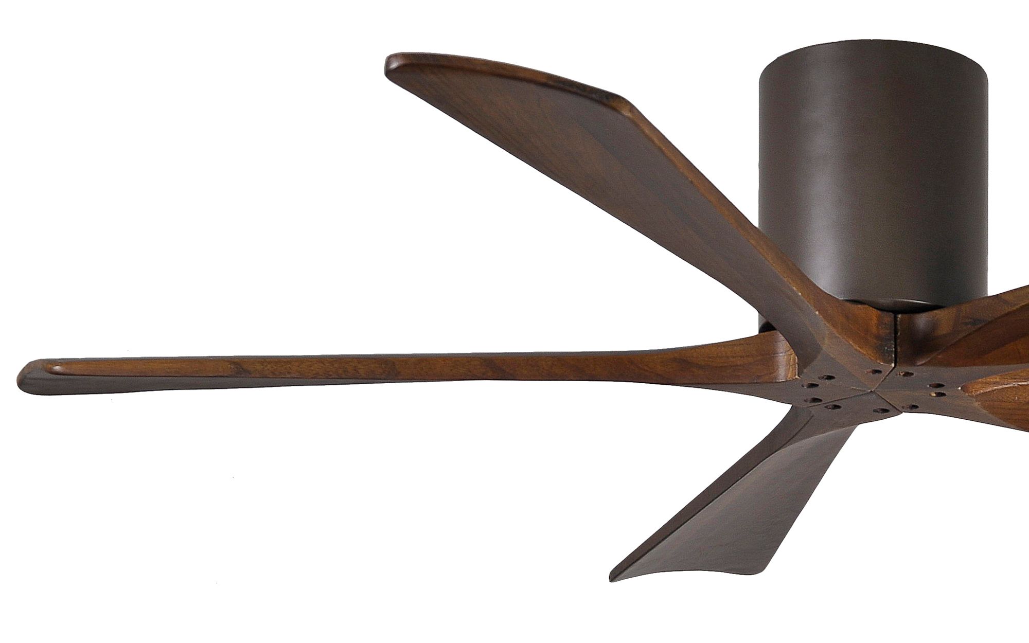 Image 4 52" Matthews Irene-5H Bronze and Walnut Hugger Ceiling Fan with Remote more views