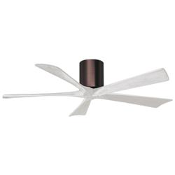52&quot; Matthews Irene-5H Bronze and White Hugger Ceiling Fan with Remote
