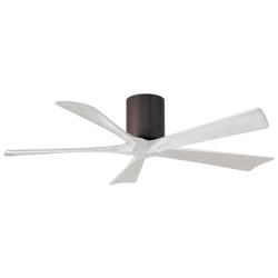 52&quot; Matthews Irene-5H Bronze and White Hugger Ceiling Fan with Remote