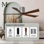 52" Matthews Irene-5H Brushed Nickel and Walnut Hugger Ceiling Fan