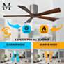 52" Matthews Irene-5H Brushed Nickel and Walnut Hugger Ceiling Fan