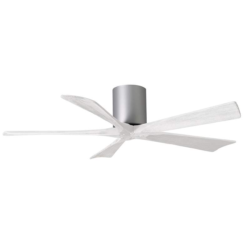 Image 1 52" Matthews Irene-5H Brushed Nickel White Hugger Fan with Remote