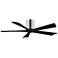 52" Matthews Irene-5H Chrome and Black Hugger Ceiling Fan with Remote