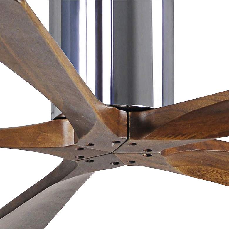 Image 3 52" Matthews Irene-5H Chrome and Walnut Hugger Ceiling Fan with Remote more views
