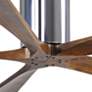 52" Matthews Irene-5H Chrome and Walnut Hugger Ceiling Fan with Remote