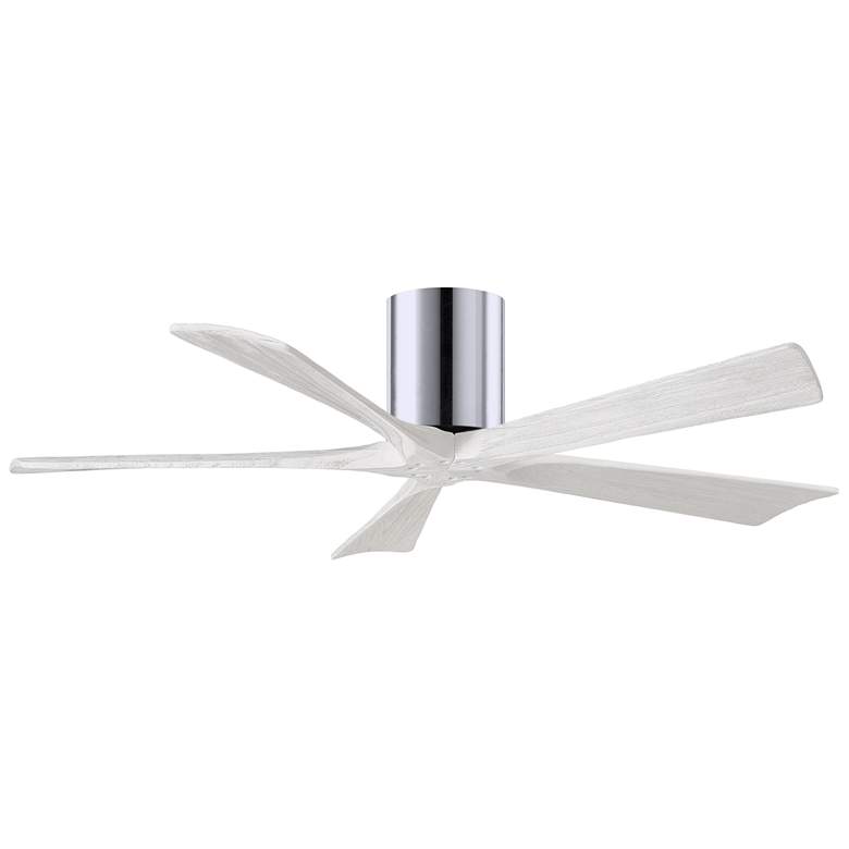 Image 1 52" Matthews Irene-5H Chrome and White Hugger Ceiling Fan with Remote