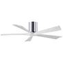 52" Matthews Irene-5H Chrome and White Hugger Ceiling Fan with Remote