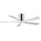 52" Matthews Irene-5H Chrome and White Hugger Ceiling Fan with Remote