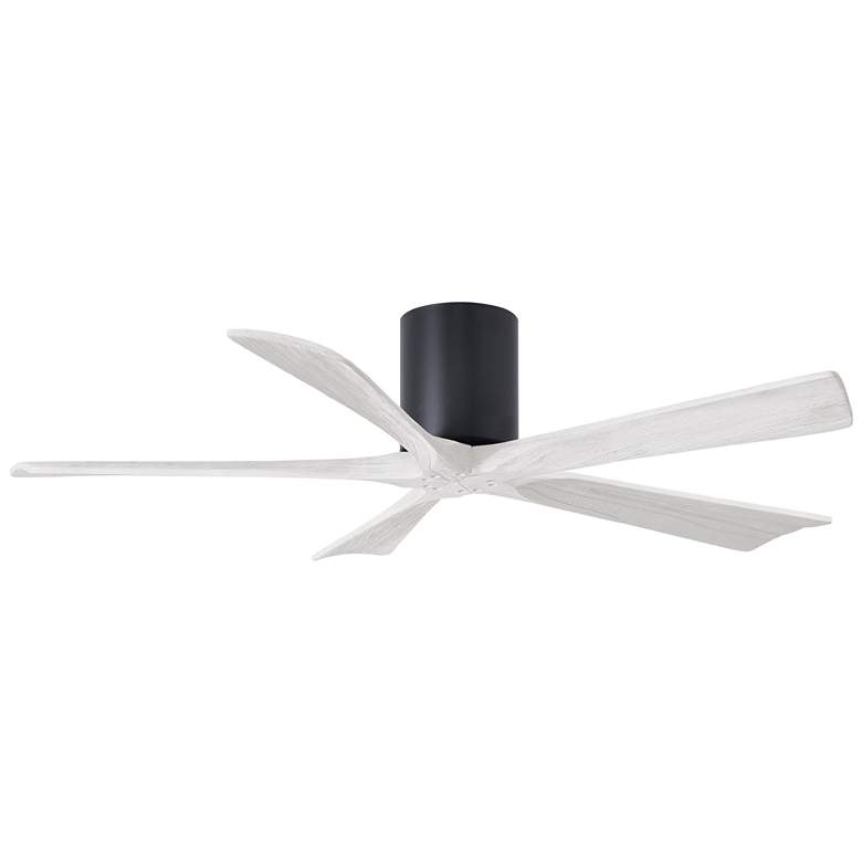 Image 1 52 inch Matthews Irene-5H Damp Black White Hugger Ceiling Fan with Remote