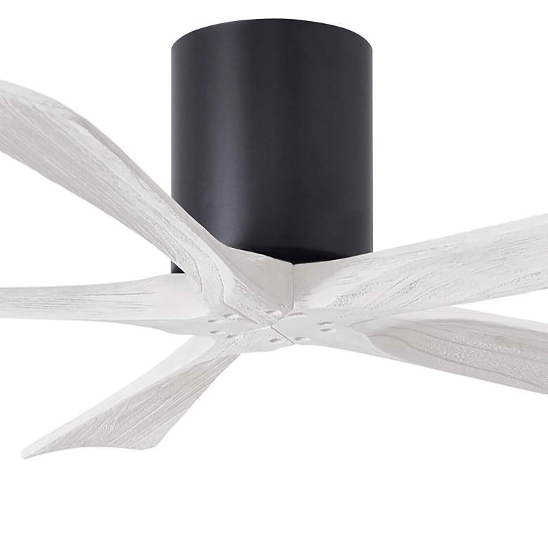 Image 2 52" Matthews Irene-5H Damp Black White Hugger Ceiling Fan with Remote more views
