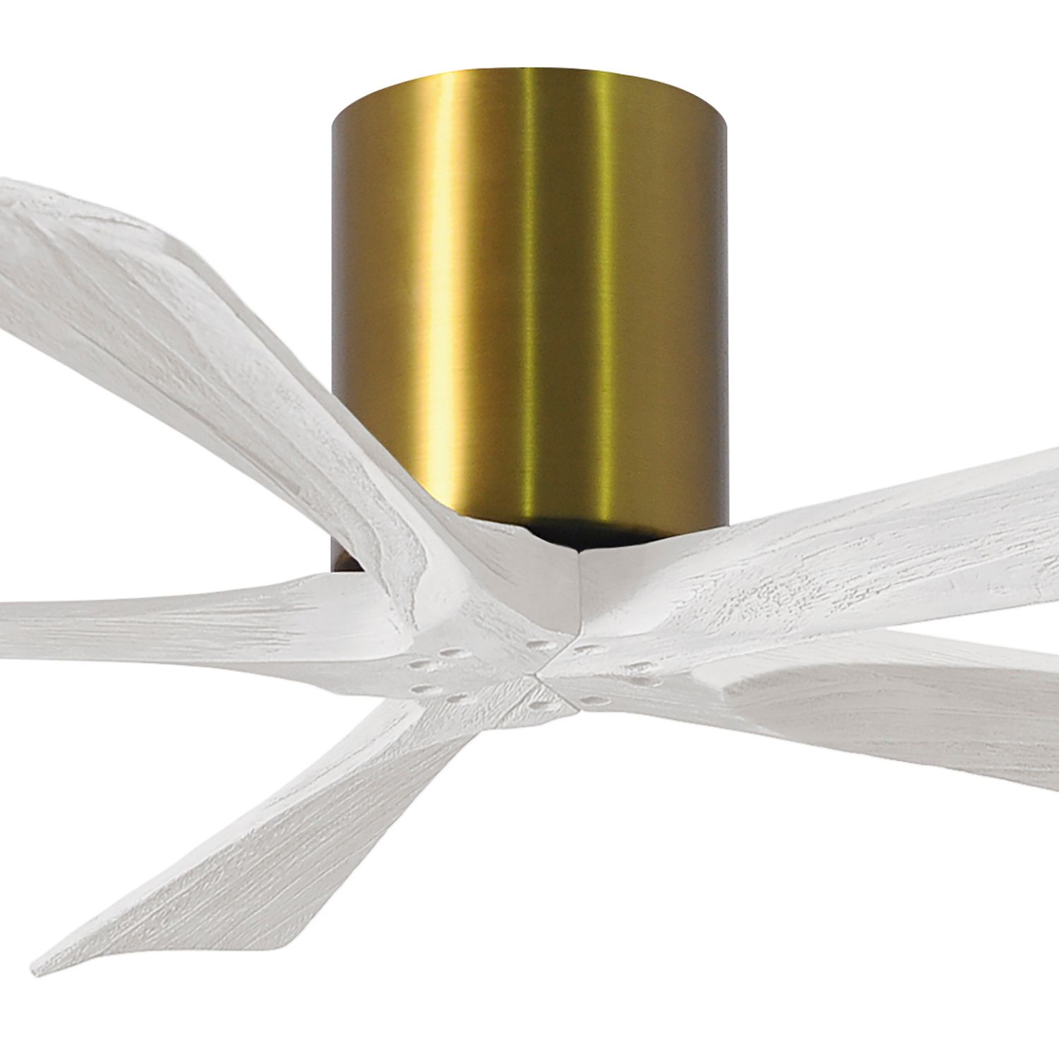 Image 2 52" Matthews Irene-5H Damp Brass and White Hugger Fan with Remote more views