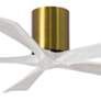 2_52" Matthews Irene-5H Damp Brass and White Hugger Fan with Remote more views