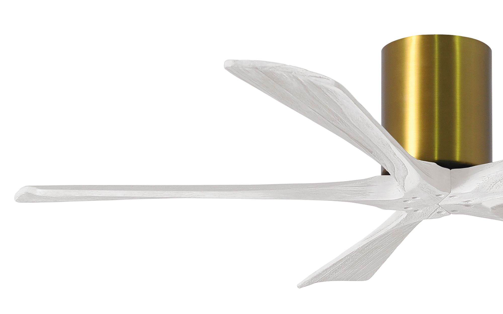 Image 3 52" Matthews Irene-5H Damp Brass and White Hugger Fan with Remote more views