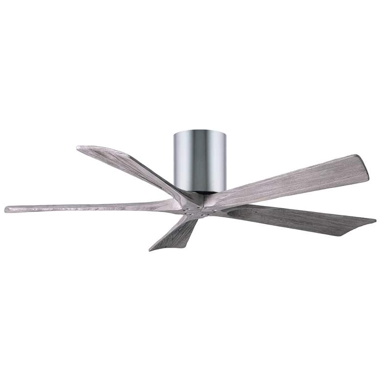 Image 1 52 inch Matthews Irene-5H Damp Chrome Barnwood Hugger Fan with Remote