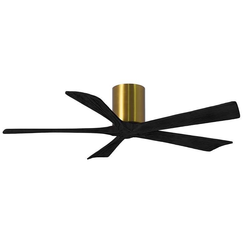 Image 1 52" Matthews Irene-5H Damp Rated Black Brass Hugger Fan with Remote