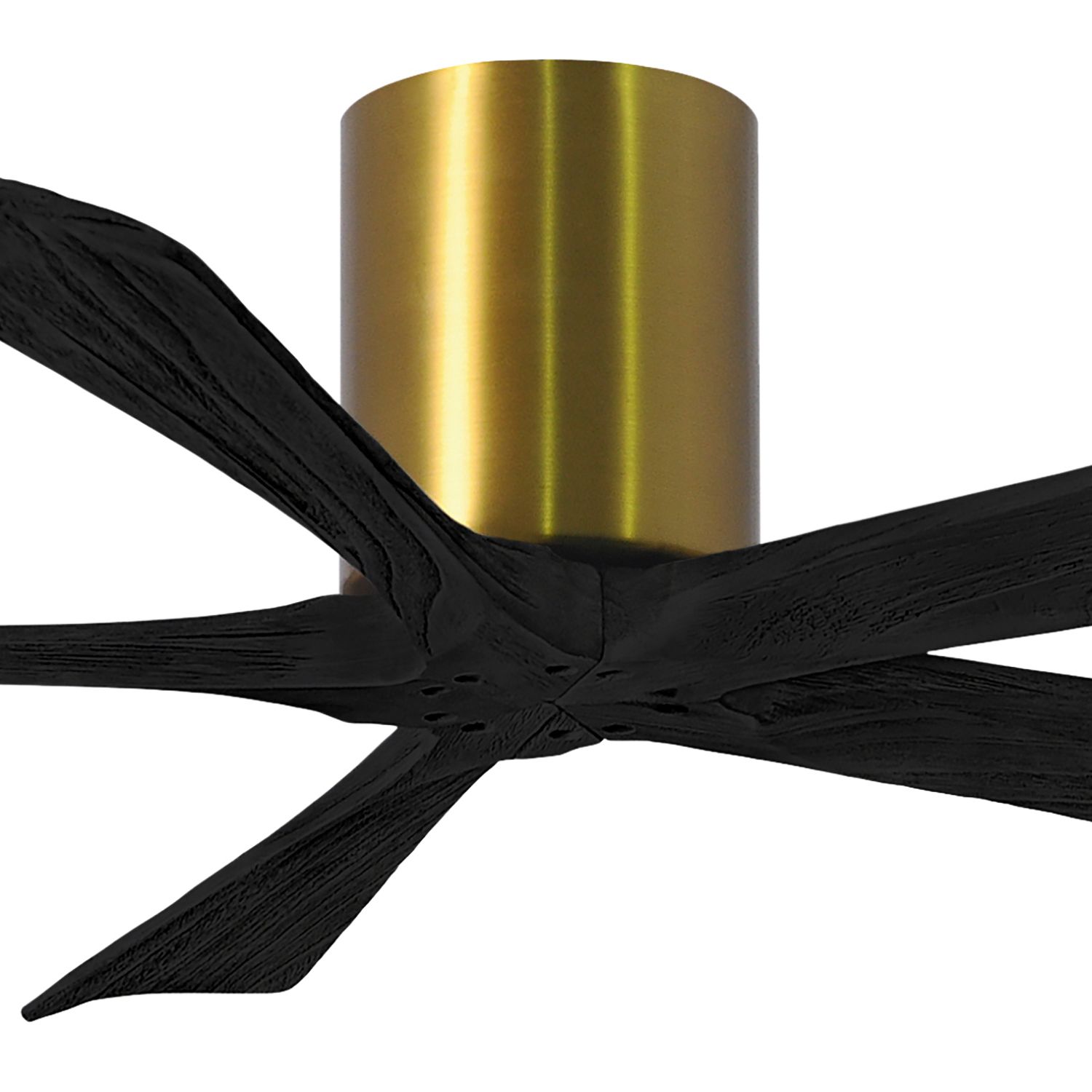 Image 2 52" Matthews Irene-5H Damp Rated Black Brass Hugger Fan with Remote more views