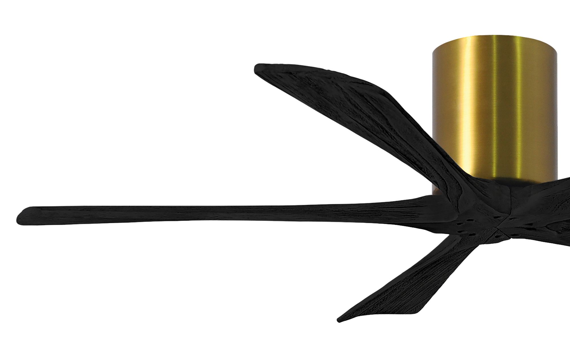 Image 3 52" Matthews Irene-5H Damp Rated Black Brass Hugger Fan with Remote more views