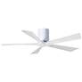 52" Matthews Irene-5H Gloss White Hugger Ceiling Fan with Remote