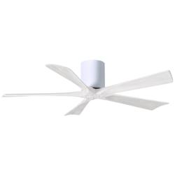 52&quot; Matthews Irene-5H Gloss White Hugger Ceiling Fan with Remote