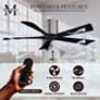 52" Matthews Irene-5H Pewter and Black Hugger Ceiling Fan with Remote