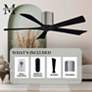 52" Matthews Irene-5H Pewter and Black Hugger Ceiling Fan with Remote