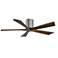 52" Matthews Irene-5H Pewter and Walnut Hugger Ceiling Fan with Remote