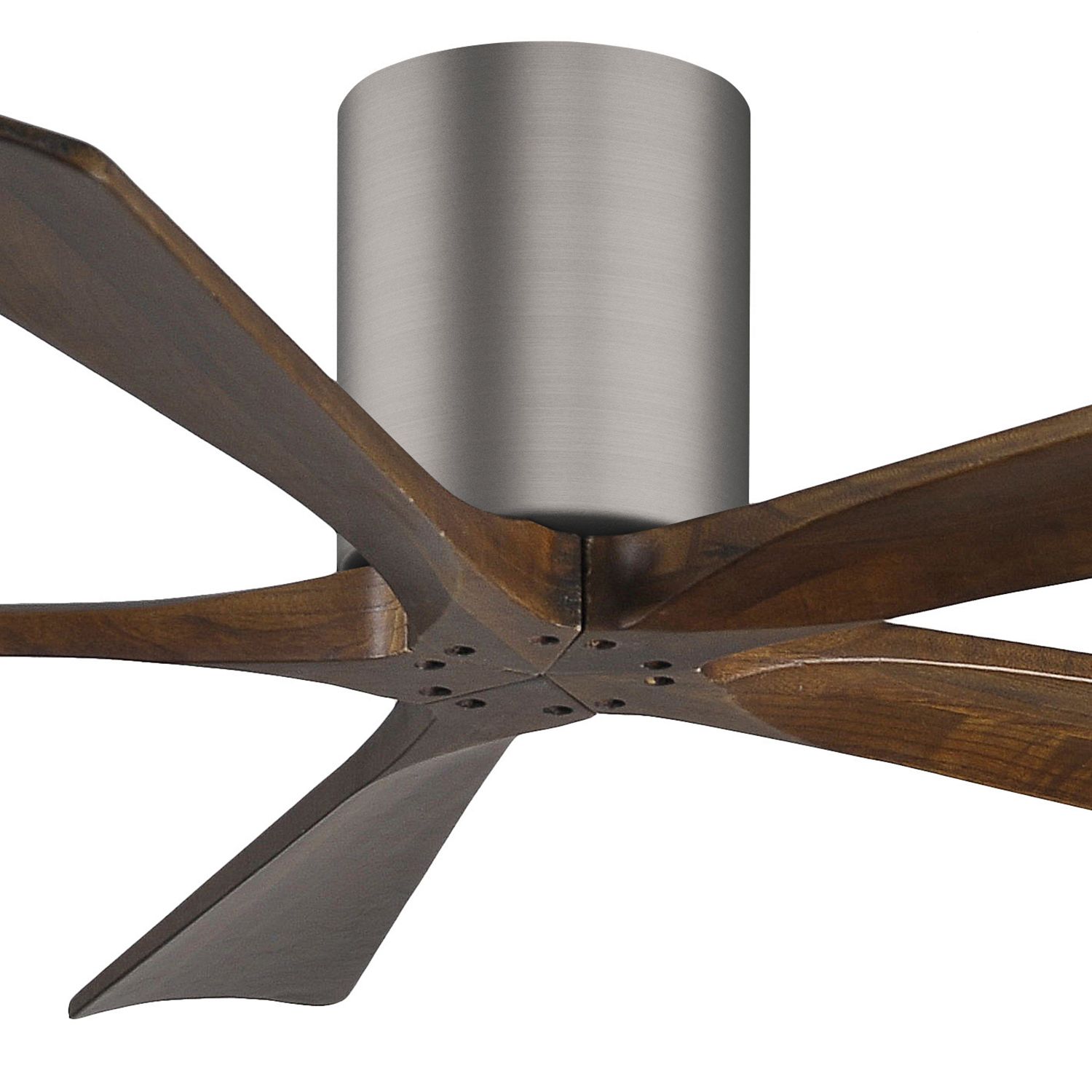 Image 2 52" Matthews Irene-5H Pewter and Walnut Hugger Ceiling Fan with Remote more views