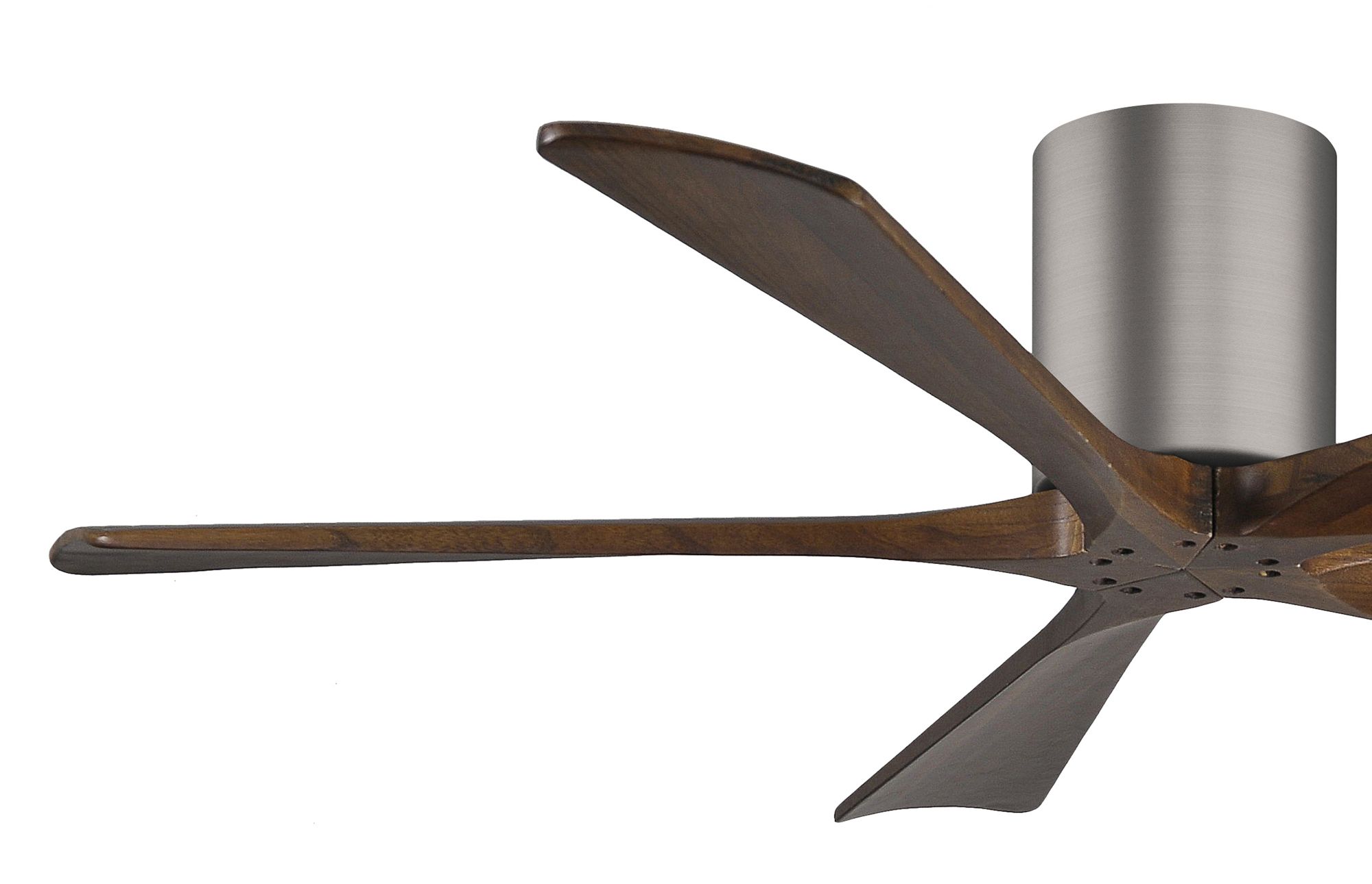 Image 3 52" Matthews Irene-5H Pewter and Walnut Hugger Ceiling Fan with Remote more views