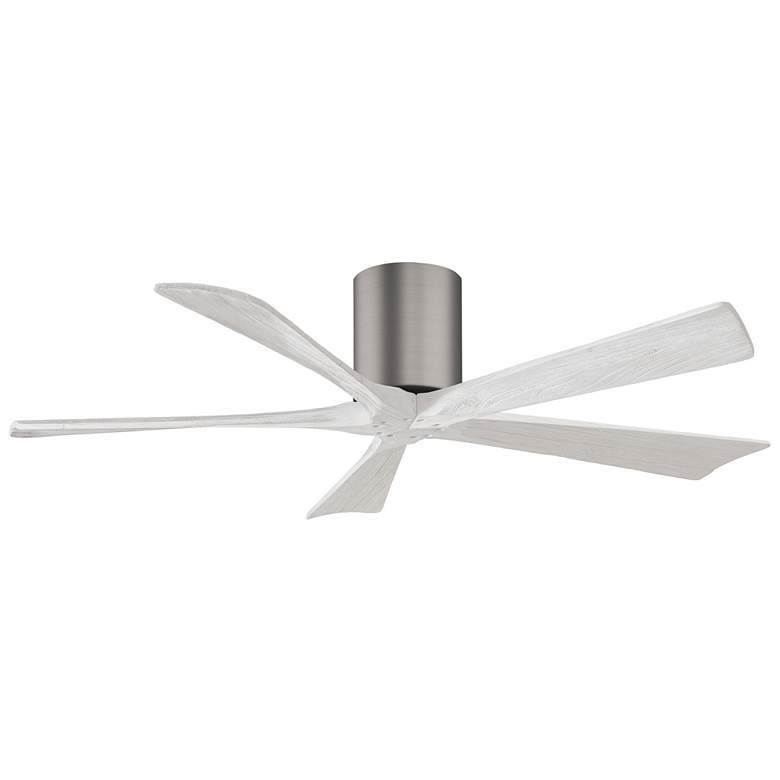 Image 1 52" Matthews Irene-5H Pewter and White Hugger Ceiling Fan with Remote