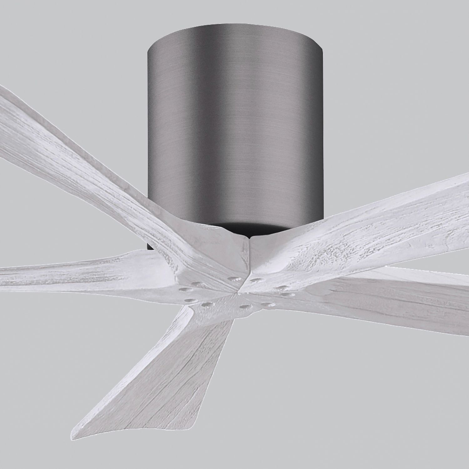 Image 7 52" Matthews Irene-5H Pewter and White Hugger Ceiling Fan with Remote more views