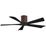 52" Matthews Irene-5H Walnut and Black Hugger Ceiling Fan with Remote