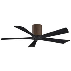 52&quot; Matthews Irene-5H Walnut and Black Hugger Ceiling Fan with Remote