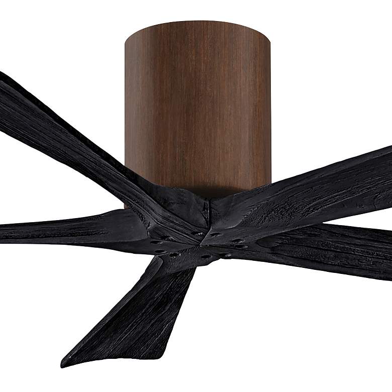 Image 2 52" Matthews Irene-5H Walnut and Black Hugger Ceiling Fan with Remote more views