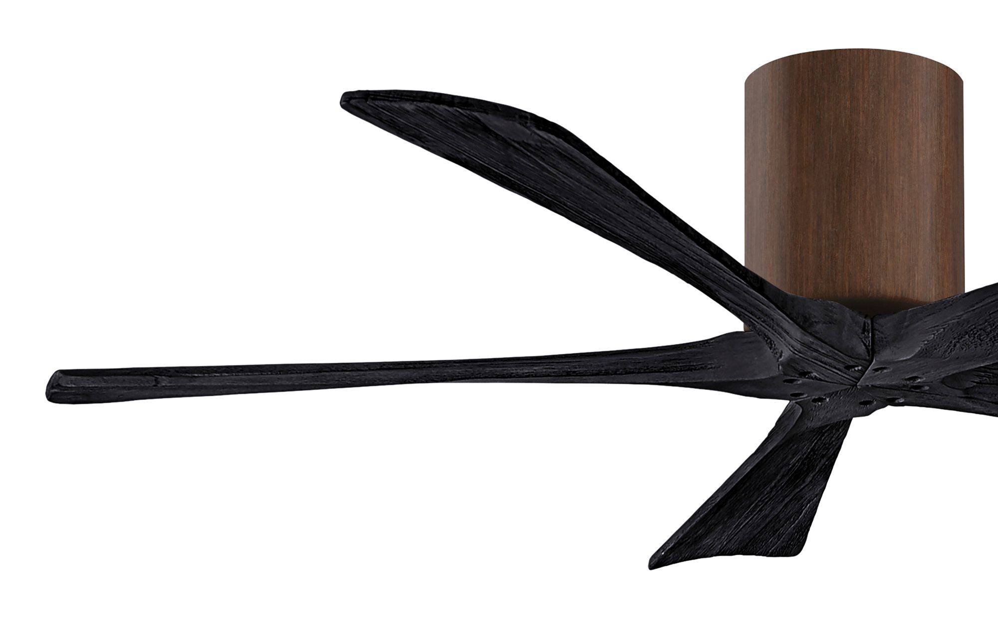 Image 3 52" Matthews Irene-5H Walnut and Black Hugger Ceiling Fan with Remote more views