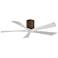 52" Matthews Irene-5H Walnut and White Hugger Ceiling Fan with Remote