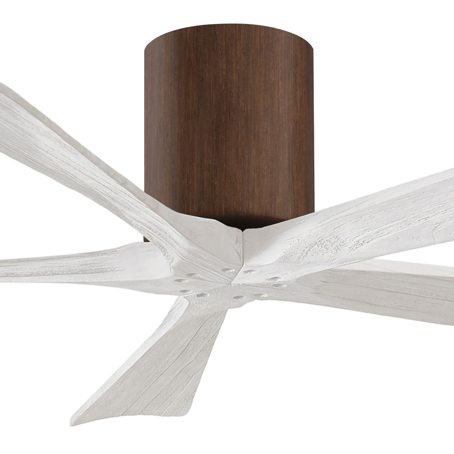Image 2 52" Matthews Irene-5H Walnut and White Hugger Ceiling Fan with Remote more views