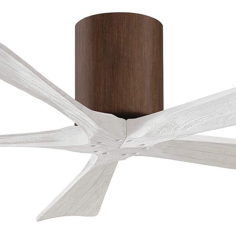 Image 2 52" Matthews Irene-5H Walnut and White Hugger Ceiling Fan with Remote more views