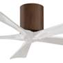 52" Matthews Irene-5H Walnut and White Hugger Ceiling Fan with Remote