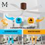 52" Matthews Irene-5H Walnut and White Hugger Ceiling Fan with Remote