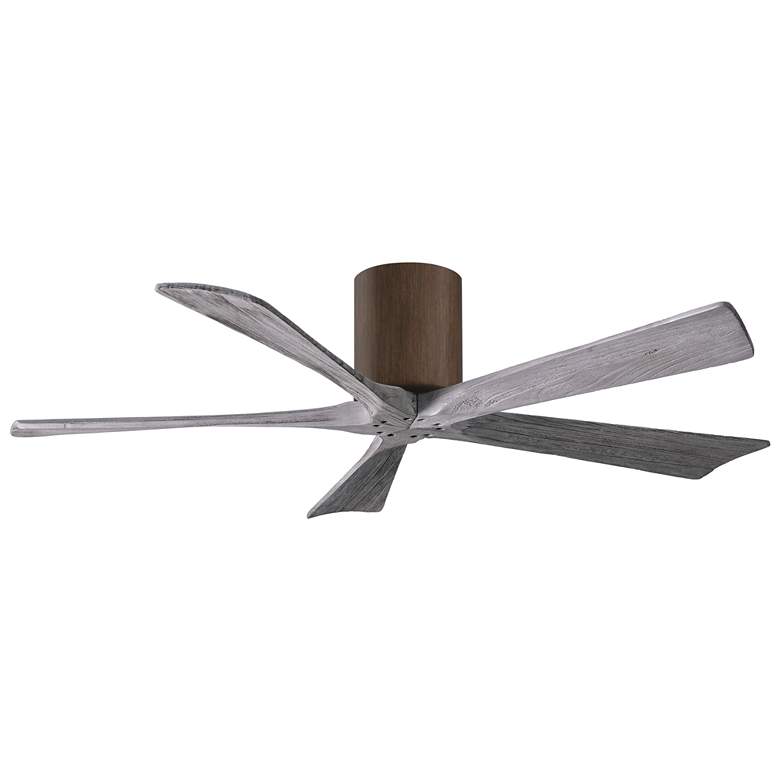 Image 1 52 inch Matthews Irene-5H Walnut Barnwood Hugger Ceiling Fan with Remote