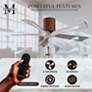 52" Matthews Irene-5H Walnut Barnwood Hugger Ceiling Fan with Remote