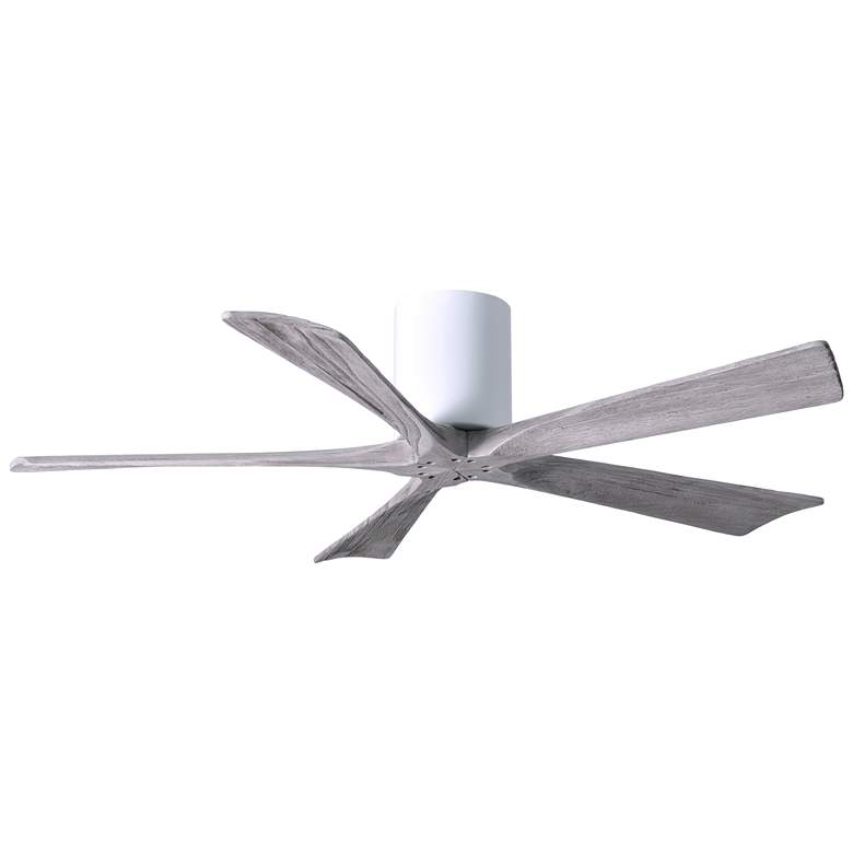 Image 1 52 inch Matthews Irene-5H White and Barnwood Hugger Remote Ceiling Fan
