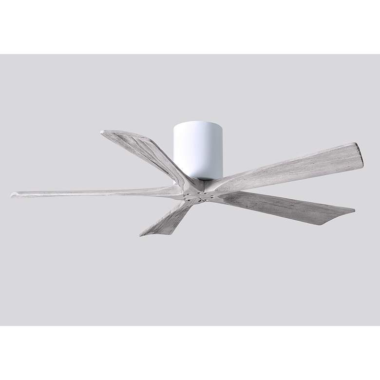 Image 4 52" Matthews Irene-5H White and Barnwood Hugger Remote Ceiling Fan more views