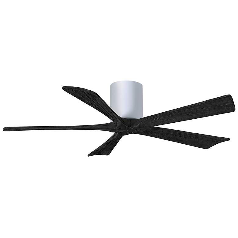 Image 1 52" Matthews Irene-5H White and Black Hugger Ceiling Fan with Remote