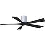 52" Matthews Irene-5H White and Black Hugger Ceiling Fan with Remote