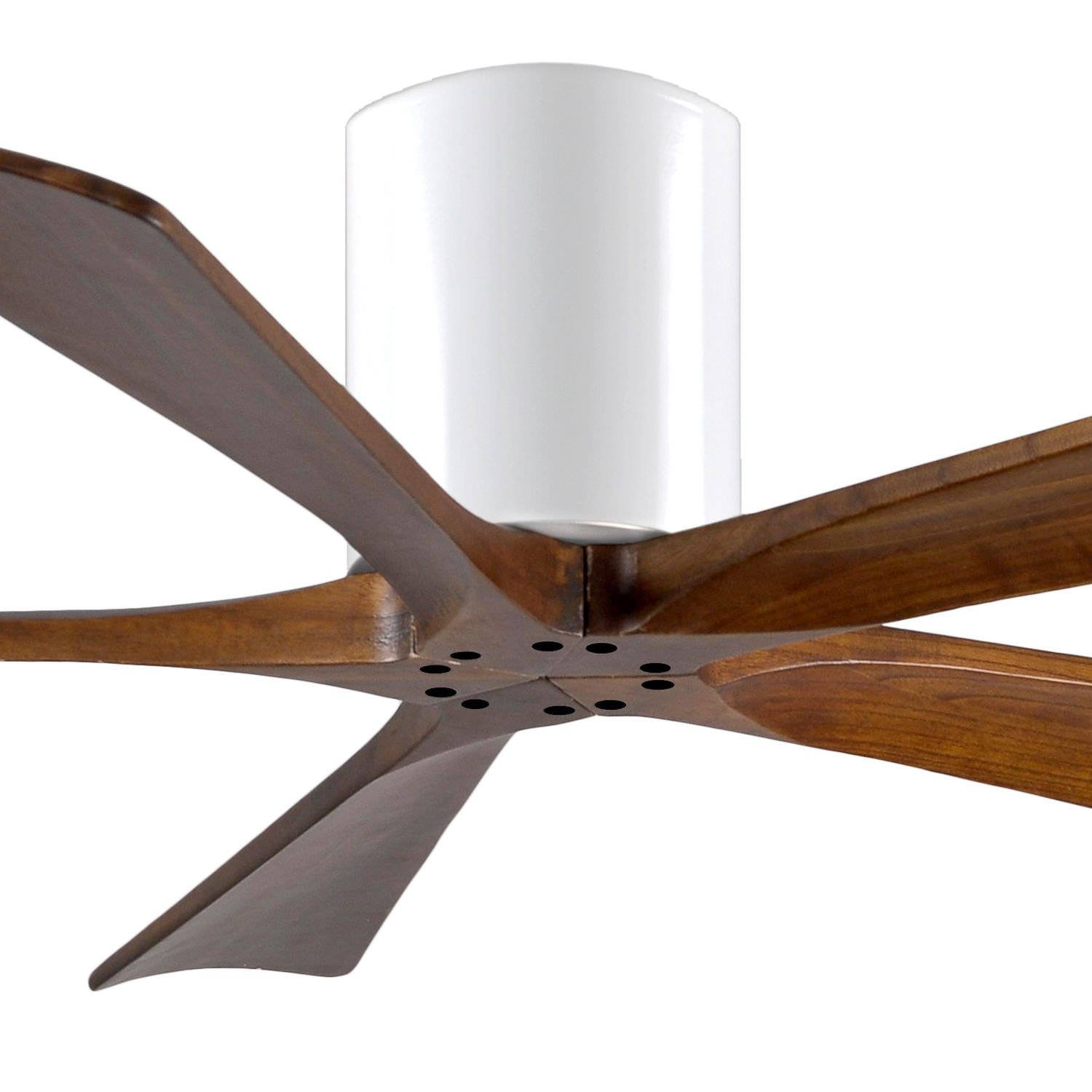 Image 2 52" Matthews Irene-5H White and Walnut Hugger Ceiling Fan with Remote more views