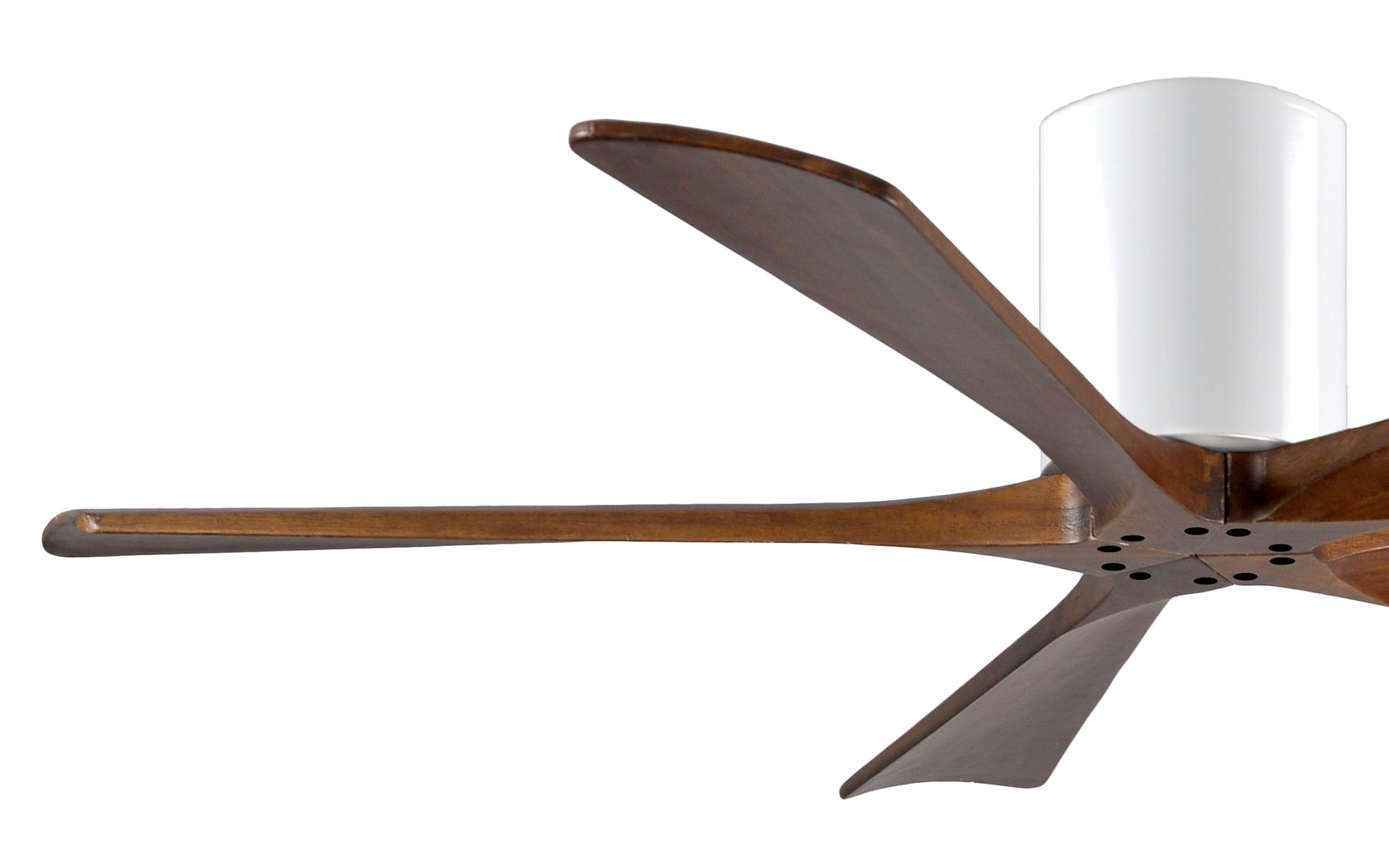 Image 3 52" Matthews Irene-5H White and Walnut Hugger Ceiling Fan with Remote more views