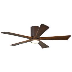 52" Matthews Irene-5HLK Bronze Hugger Ceiling Fan with LED and Remote